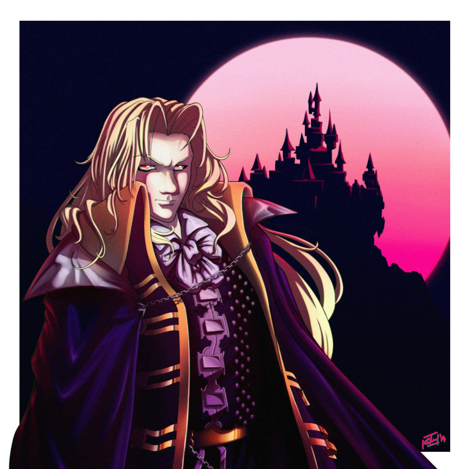 Alucard, Castlevania, purple cloak, HD Desktop Wallpaper