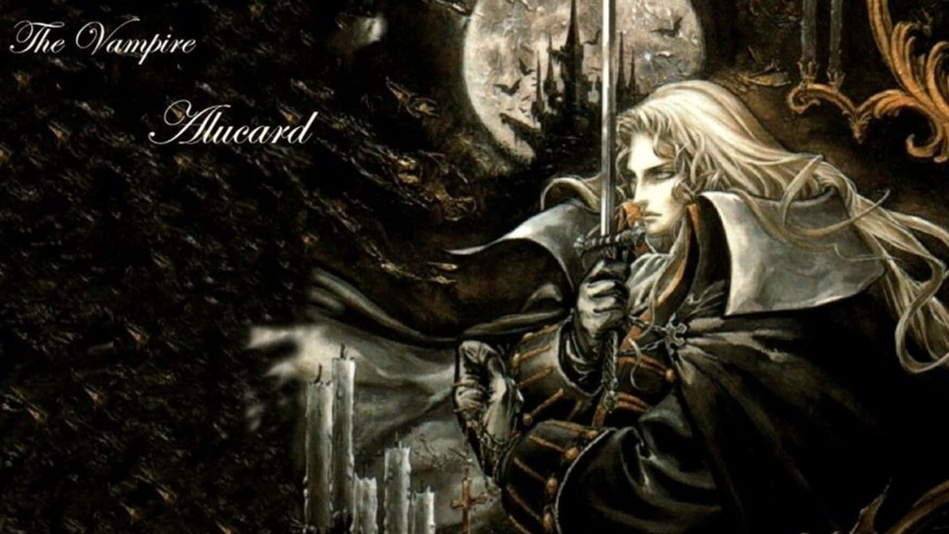 Castlevania, Alucard, full moon, Full HD Desktop Wallpaper