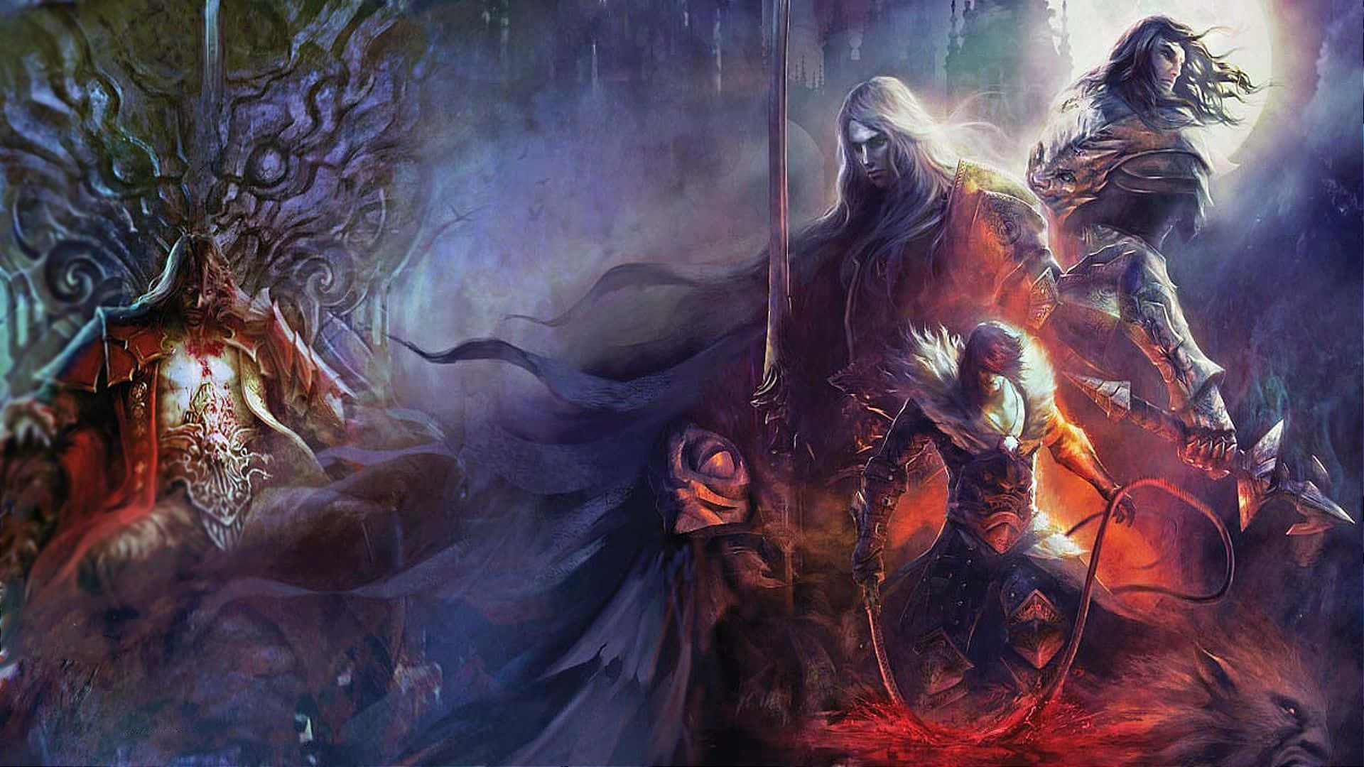 Alucard, Castlevania, glowing moon, Full HD Desktop Wallpaper