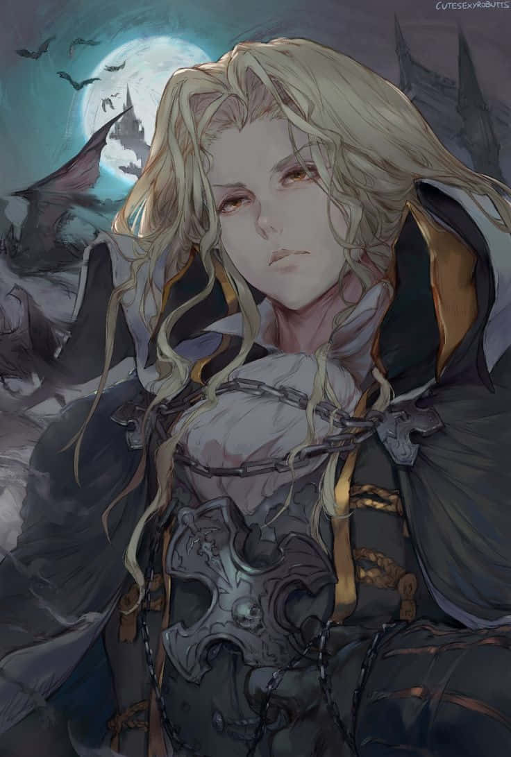 Alucard, Castlevania, full moon, SD Phone Wallpaper
