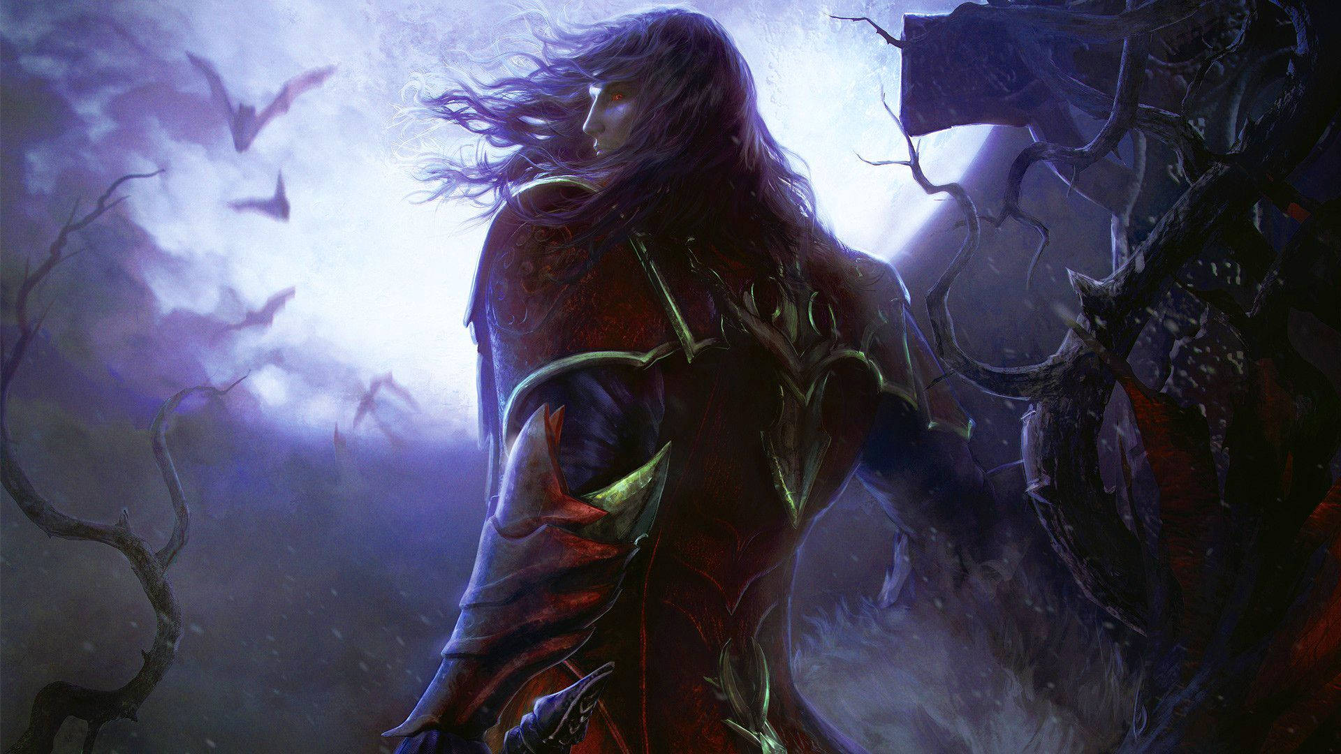 Castlevania, Gothic art, red armor, Full HD Desktop Wallpaper