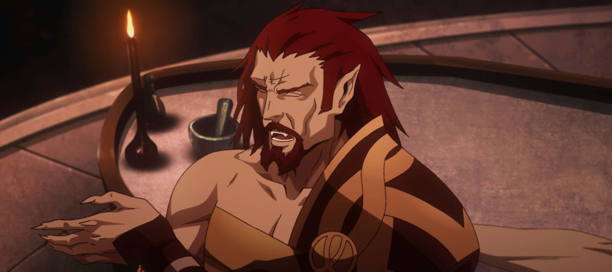 Castlevania Godbrand, red-haired animated man, beard, Full HD Desktop Wallpaper