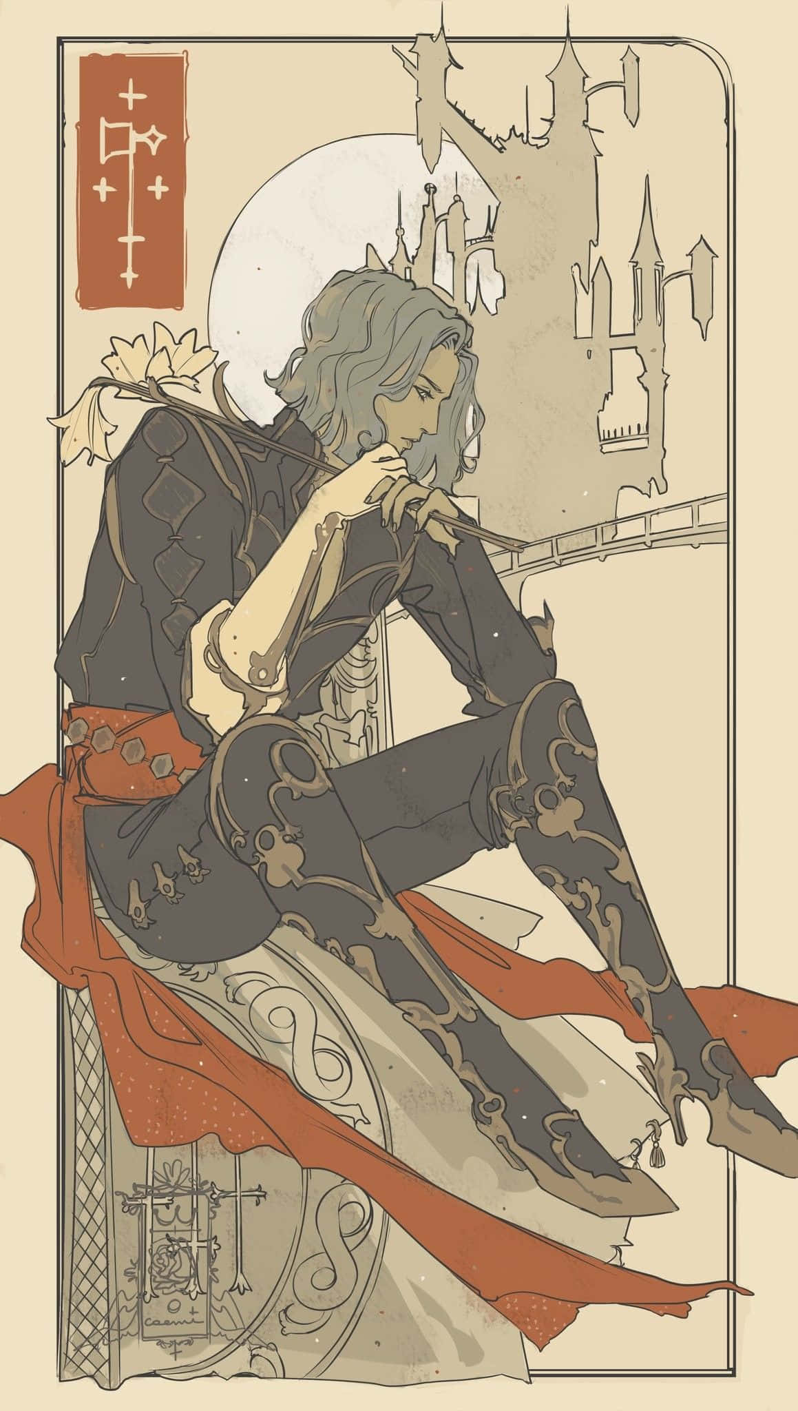 Castlevania Hector, gray hair, throne, Full HD Phone Wallpaper
