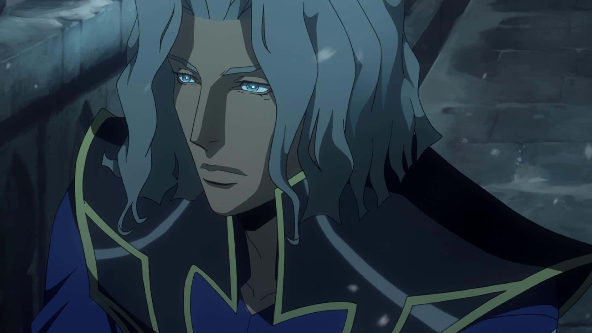 Castlevania Hector, silver hair, glowing blue eyes, Full HD Desktop Wallpaper