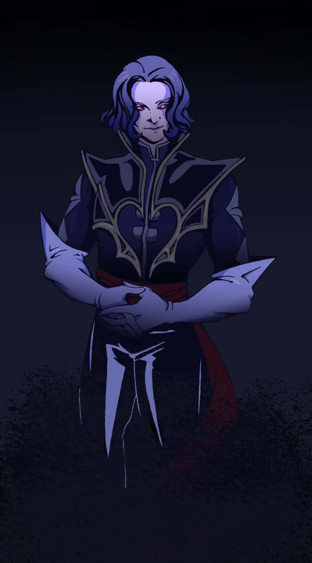Castlevania Hector, purple hair, glowing red eyes, Full HD Phone Wallpaper