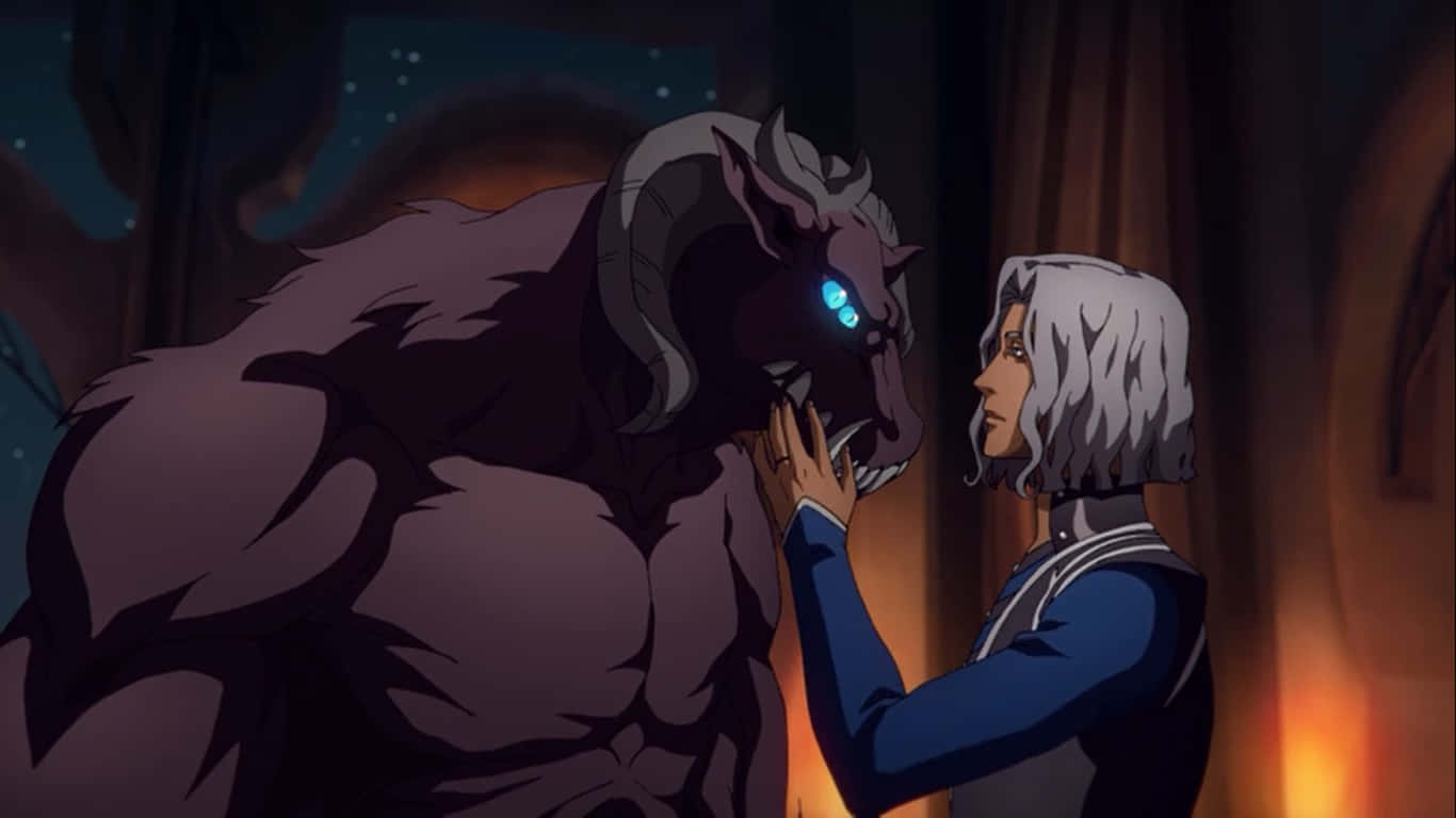 Castlevania Hector, silver-haired woman, glowing blue eye, HD Desktop Wallpaper