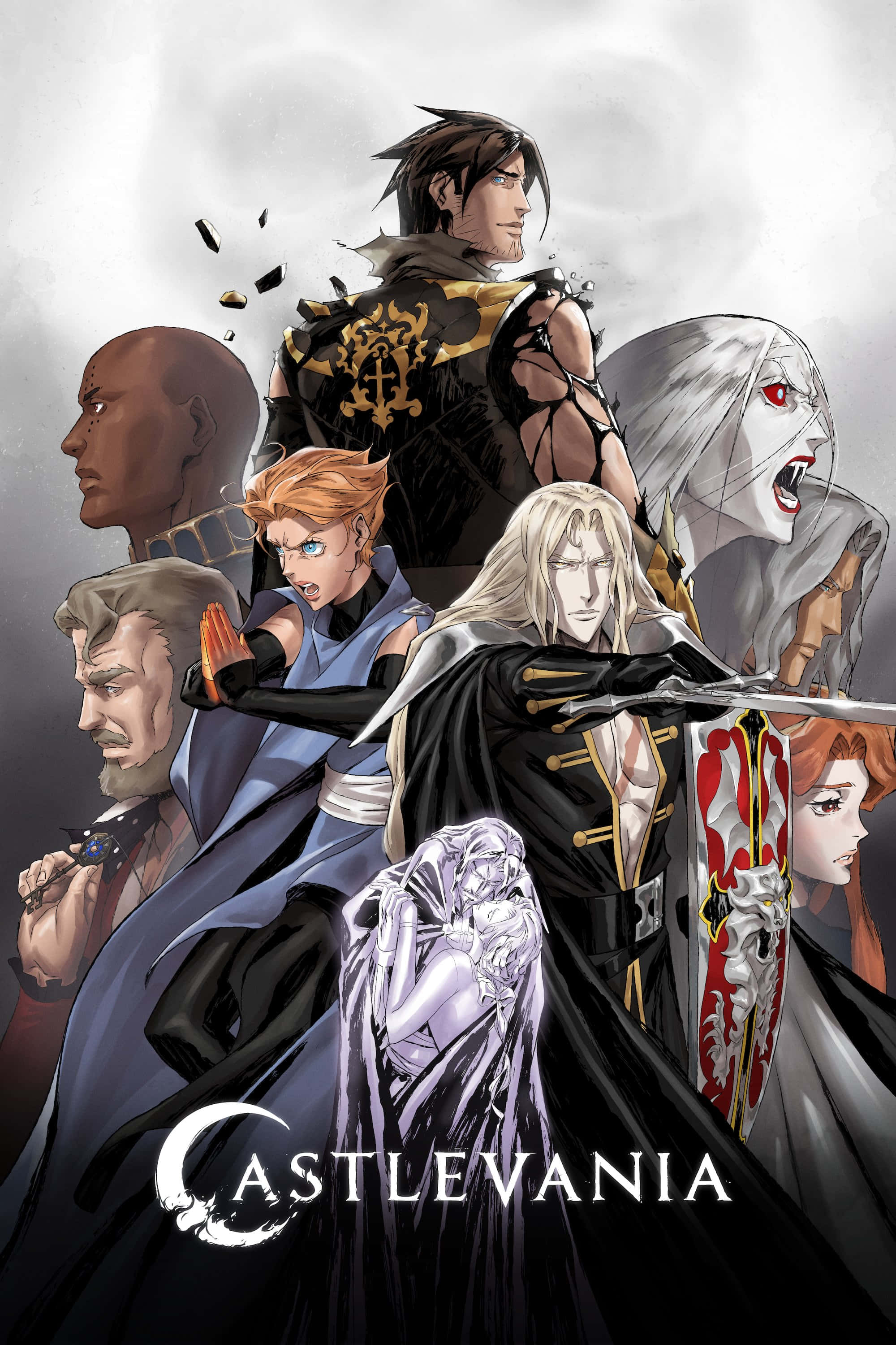 Castlevania Netflix, anime-style, seven characters, 2K Phone Wallpaper