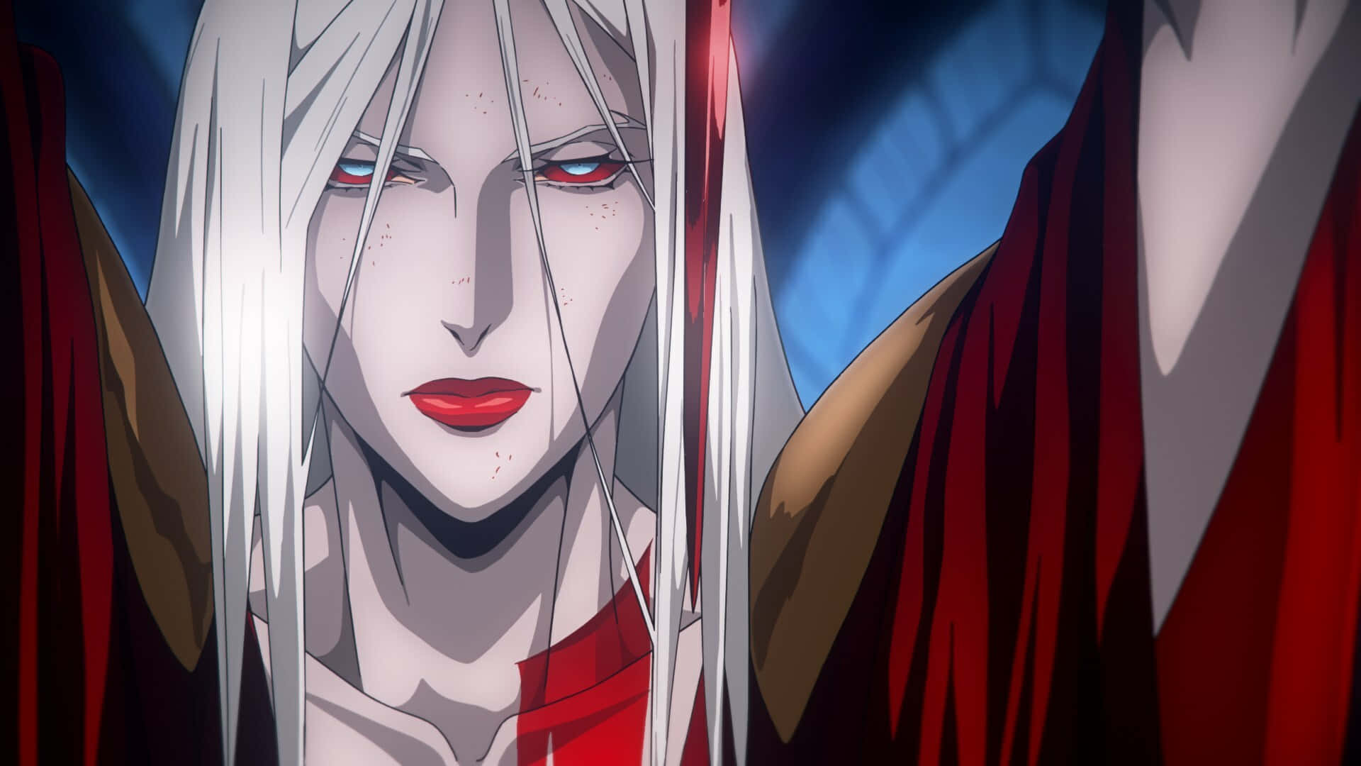 Castlevania Netflix, vampire antagonist, white hair, Full HD Desktop Wallpaper