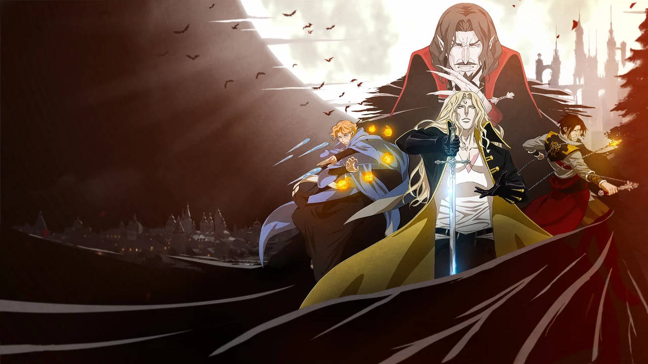 Castlevania Netflix, protagonists, full moon, HD Desktop Wallpaper