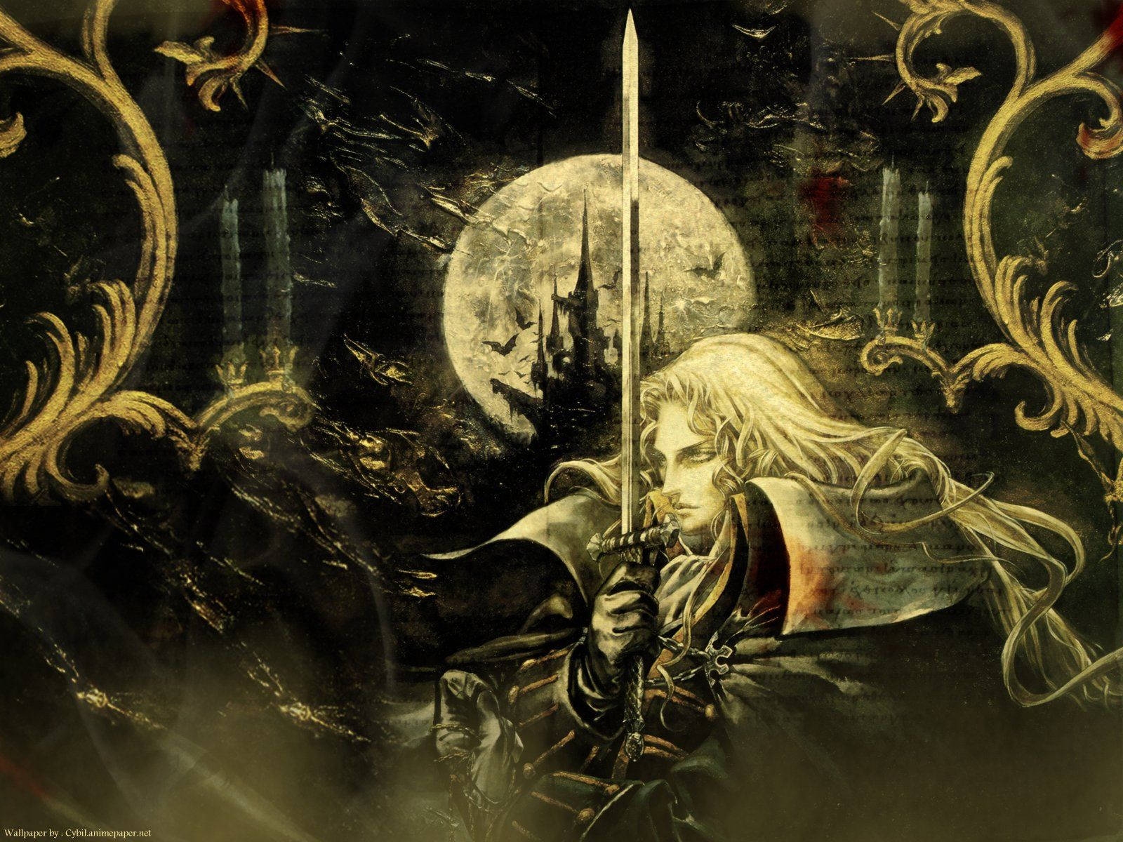 Castlevania, black gold, pale-haired warrior, HD Desktop Wallpaper