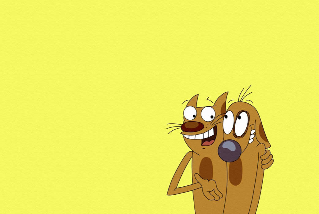 cat and dog 4k cartoon, cartoon dogs, wide eyes, SD Desktop Wallpaper