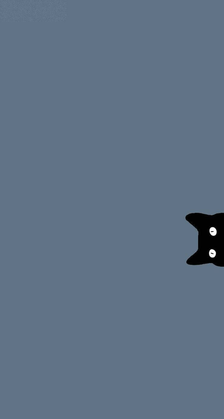 black cat, silhouette, blue-gray background, HD Phone Wallpaper