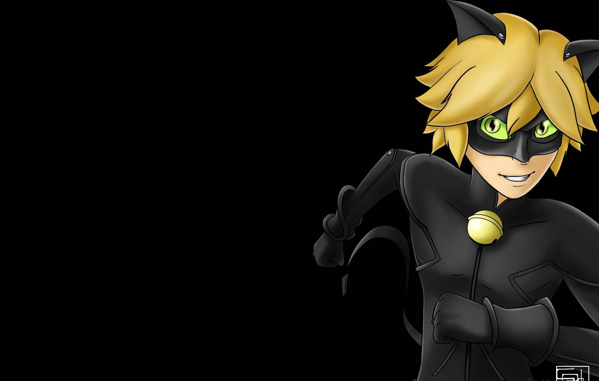 Cat Noir, anime cat hero, blonde hair, Full HD Desktop Wallpaper