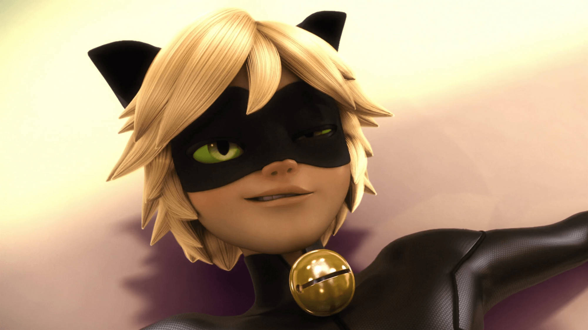 Cat Noir, blonde anime superhero, cat ears, Full HD Desktop Wallpaper