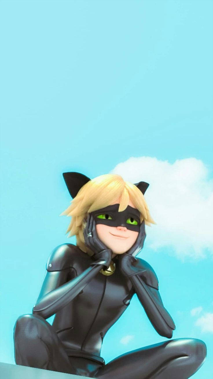Cat Noir, blonde hair, green eyes, HD Phone Wallpaper