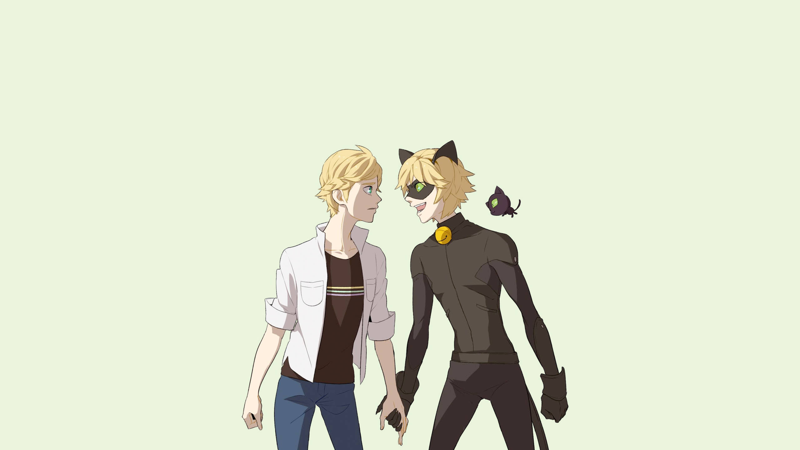 Cat Noir, cat ears, mask, 2K Desktop Wallpaper