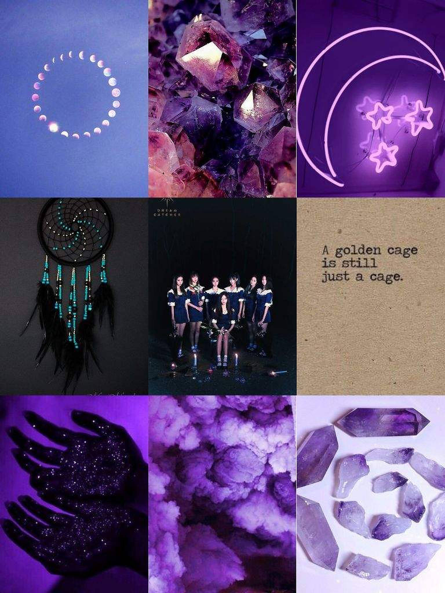 dream catcher, purple, moon phases, Full HD Phone Wallpaper