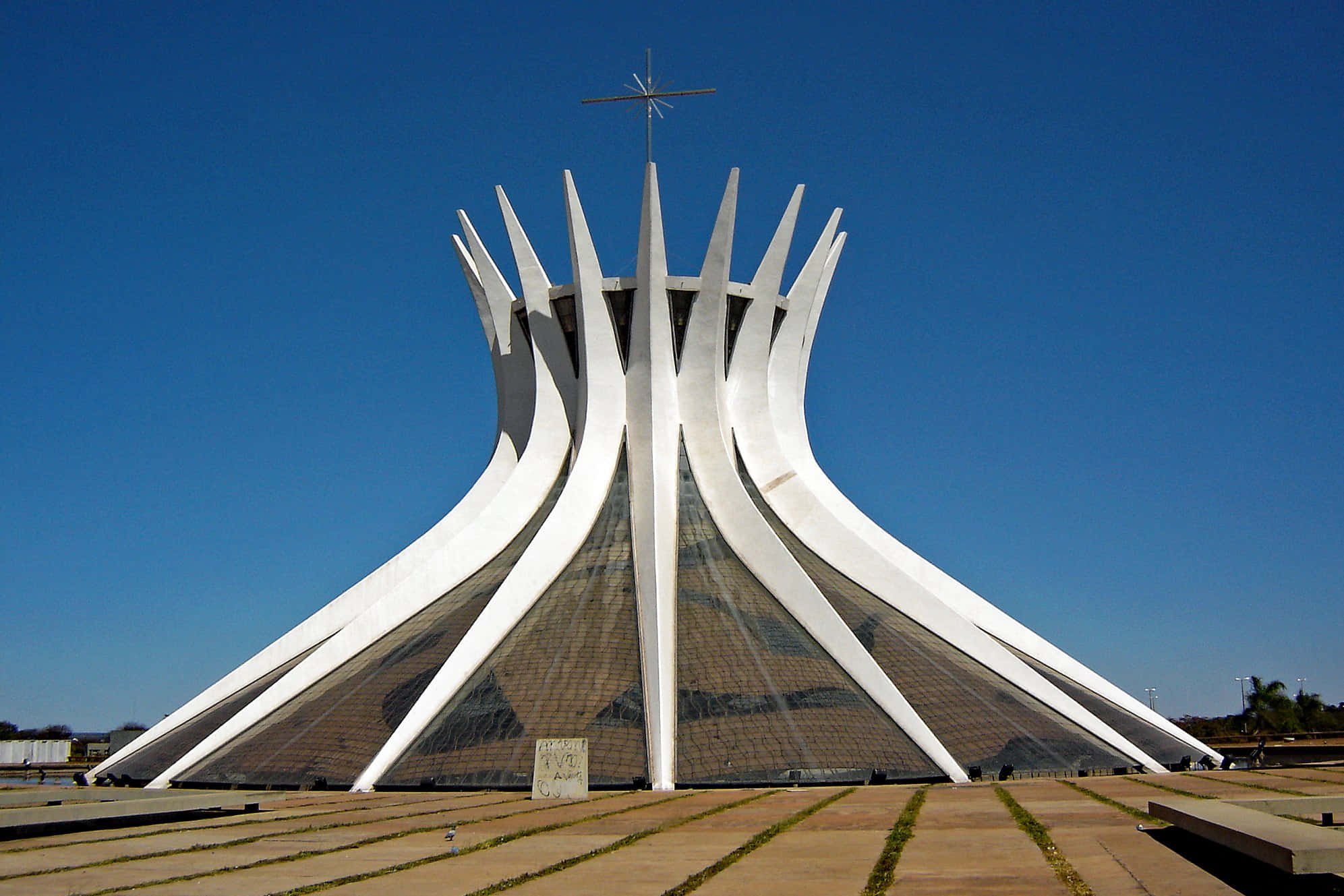 Cathedral Of Brasilia, white concrete, spiky ribs, Full HD Desktop Wallpaper