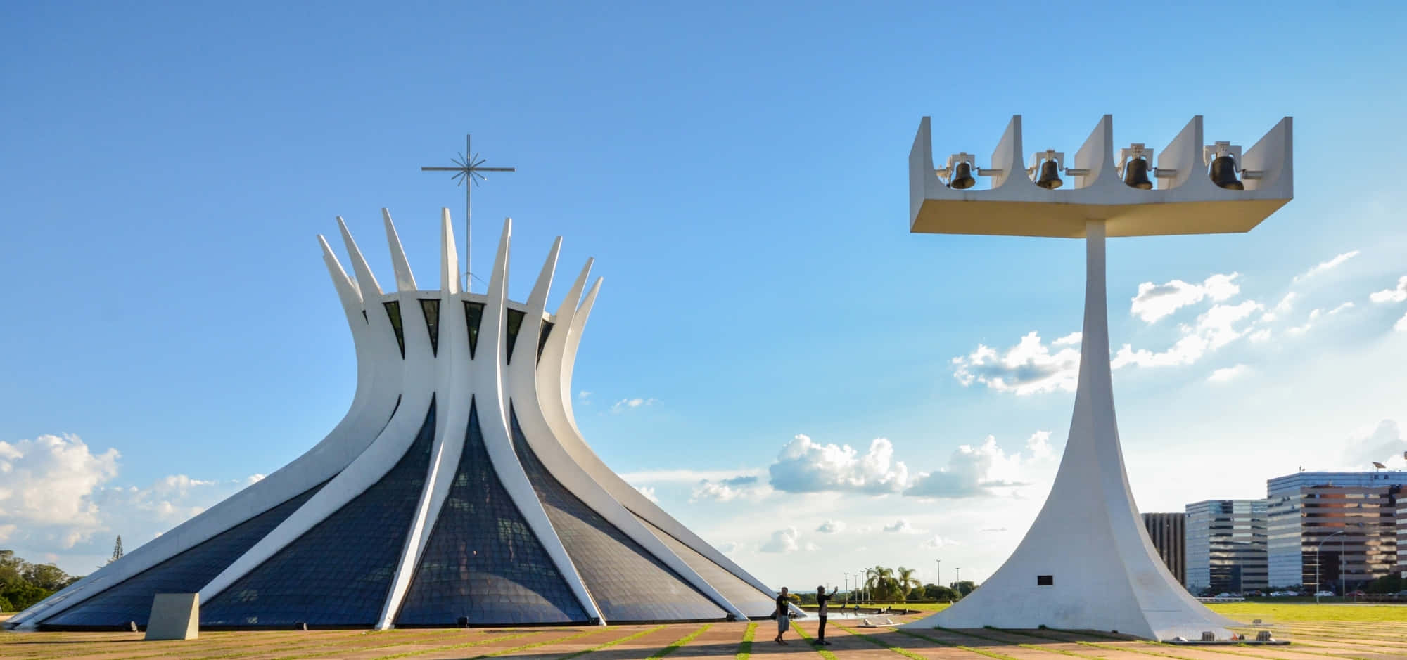 Cathedral Of Brasilia, spiky roof, cross, Full HD Desktop Wallpaper
