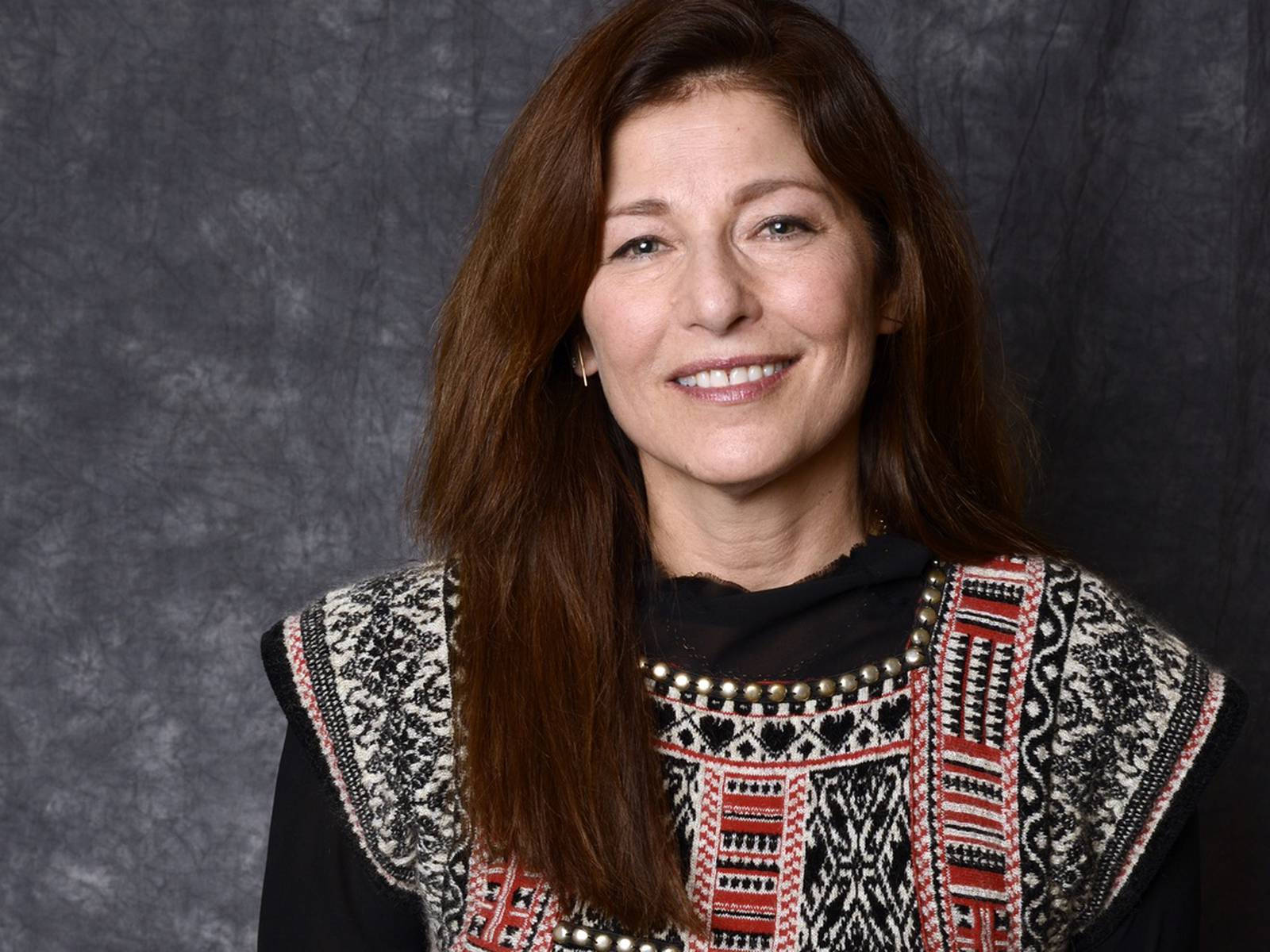 Catherine Keener, tribal pattern, black top, HD Desktop Wallpaper
