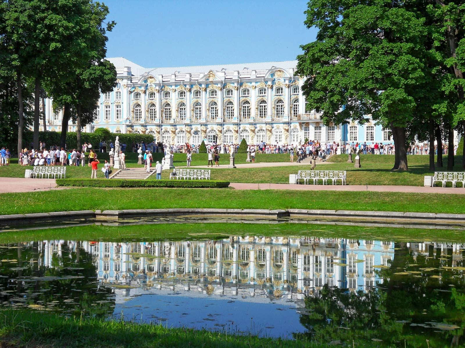 Catherine Palace, pond, baroque palace, HD Desktop Wallpaper