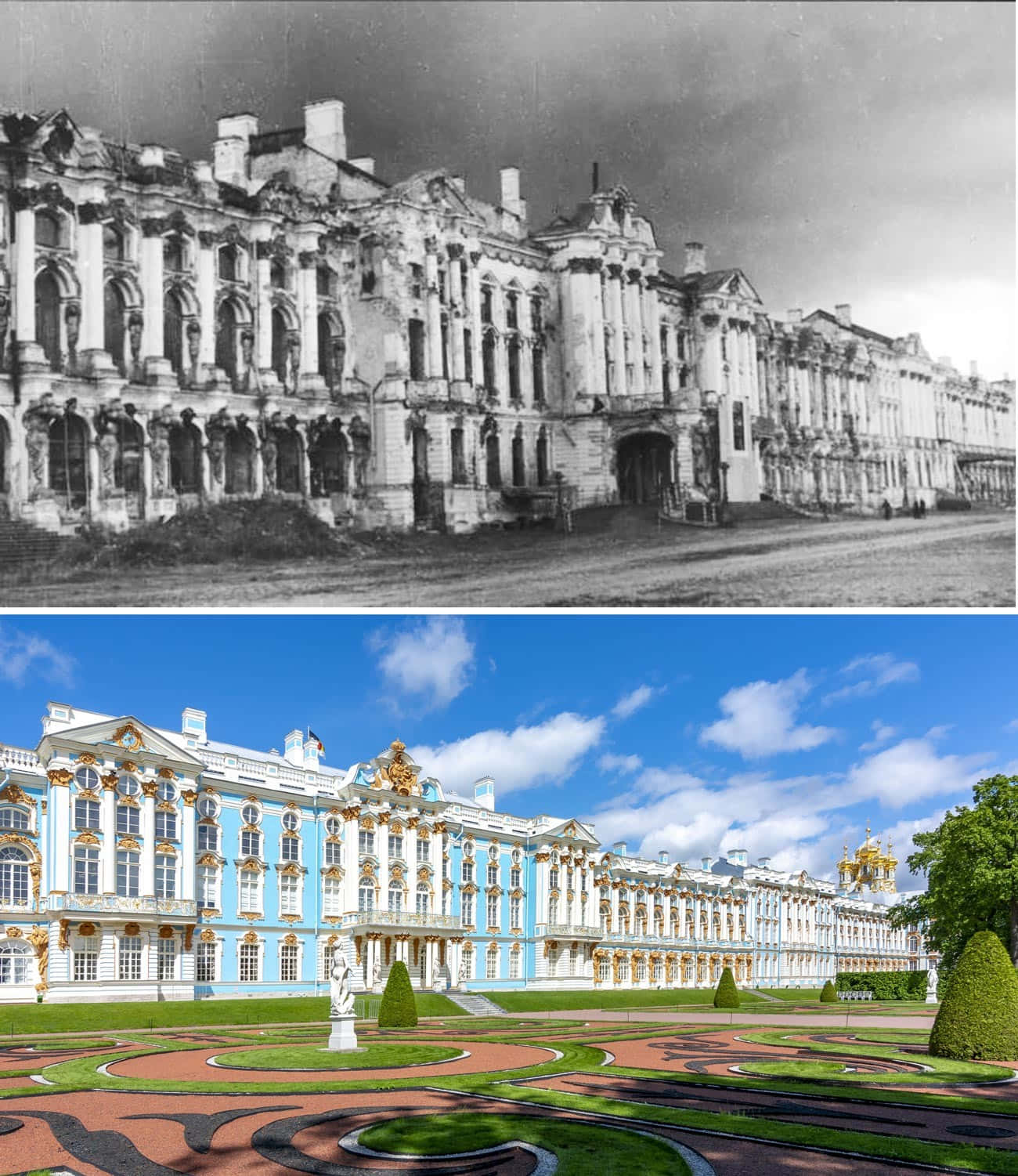 Catherine Palace, vibrant blue, gold, HD Phone Wallpaper