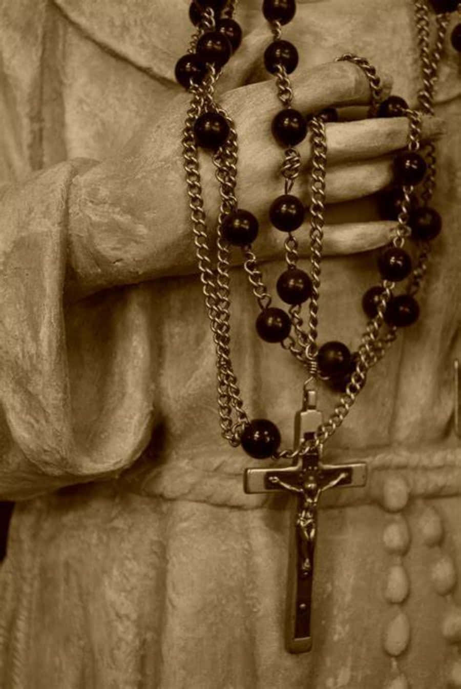 statue, man, rosary, HD Phone Wallpaper