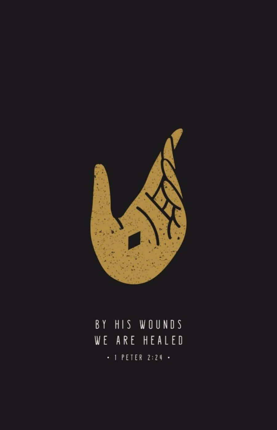 CatholicPhone, golden hand illustration, square wound, HD Phone Wallpaper