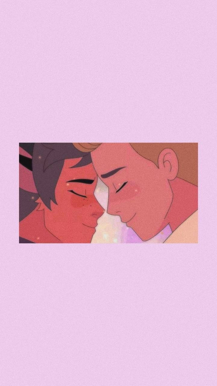 Catradora, lavender background, foreheads, HD Phone Wallpaper