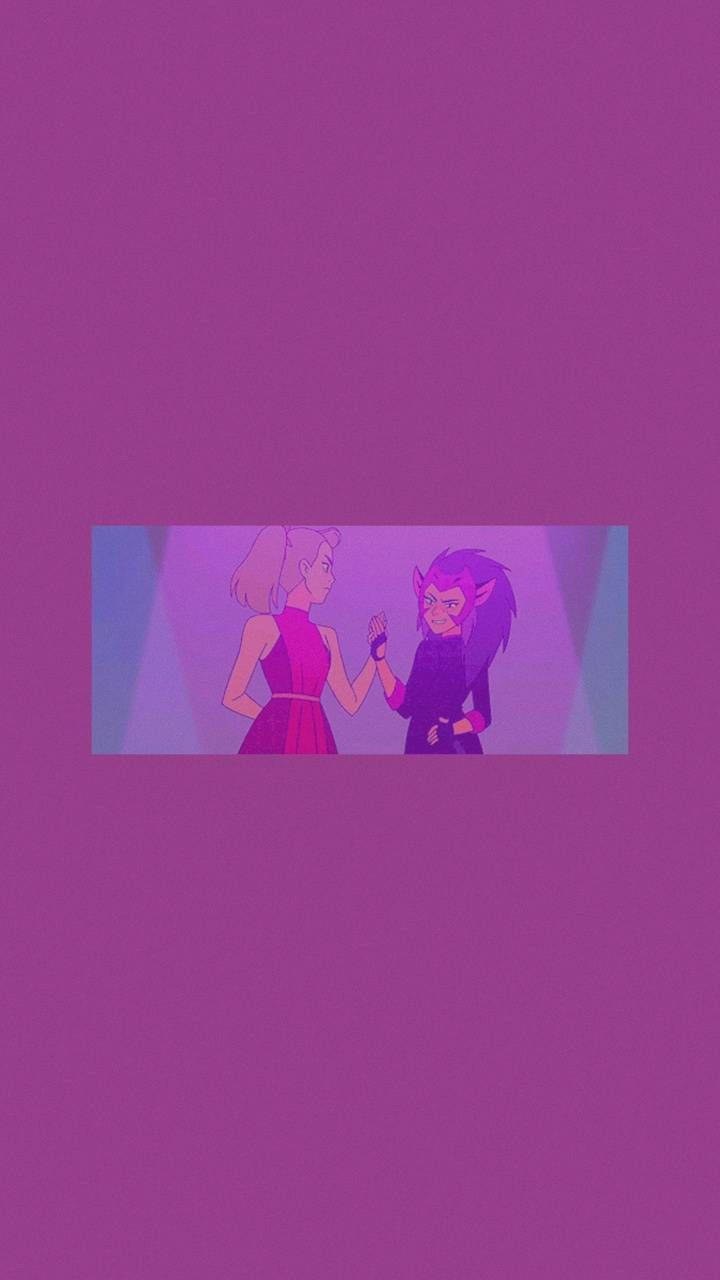 Catradora, purple-hued scene, pink dress, HD Phone Wallpaper