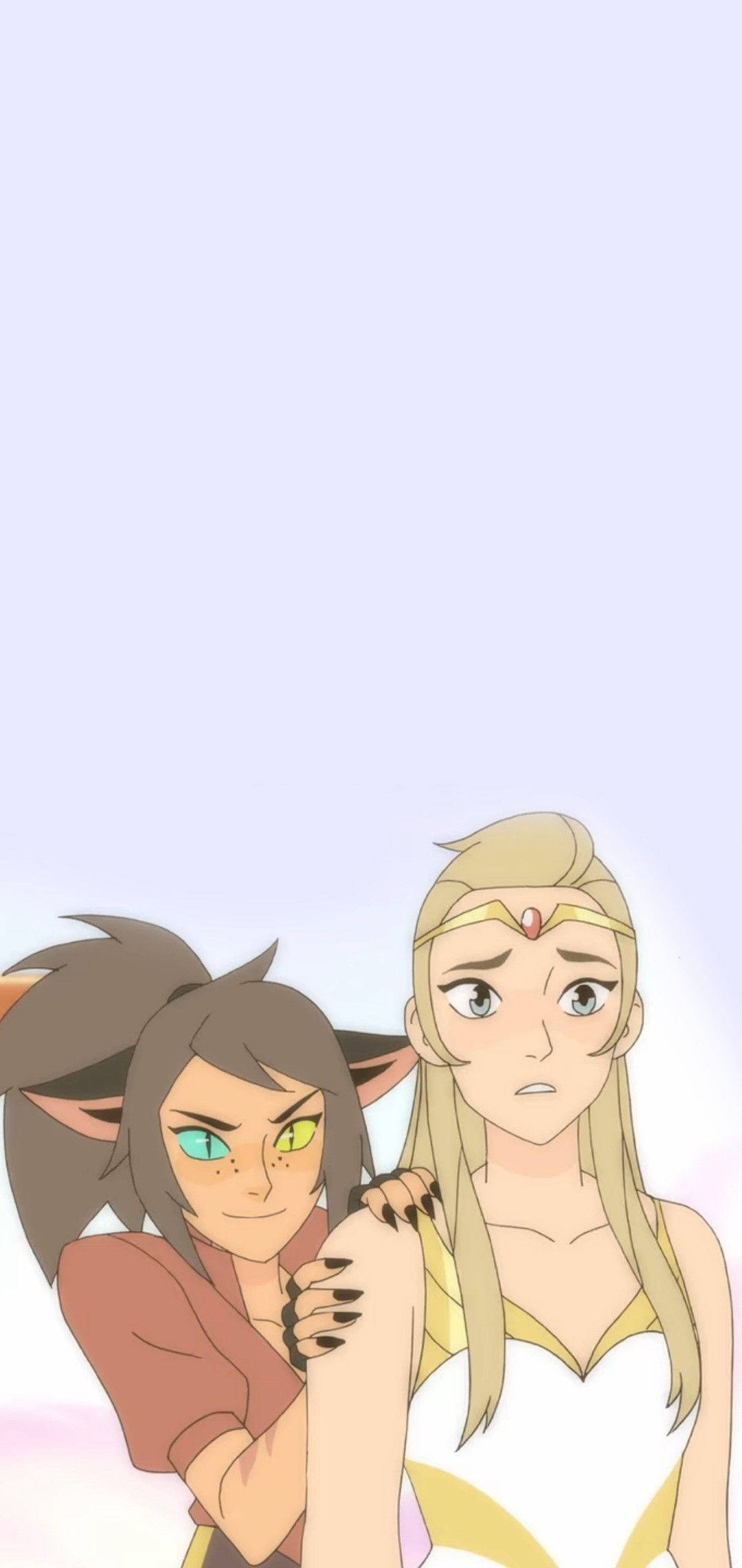 Catradora, green and yellow eyes, blonde hair, Full HD Phone Wallpaper