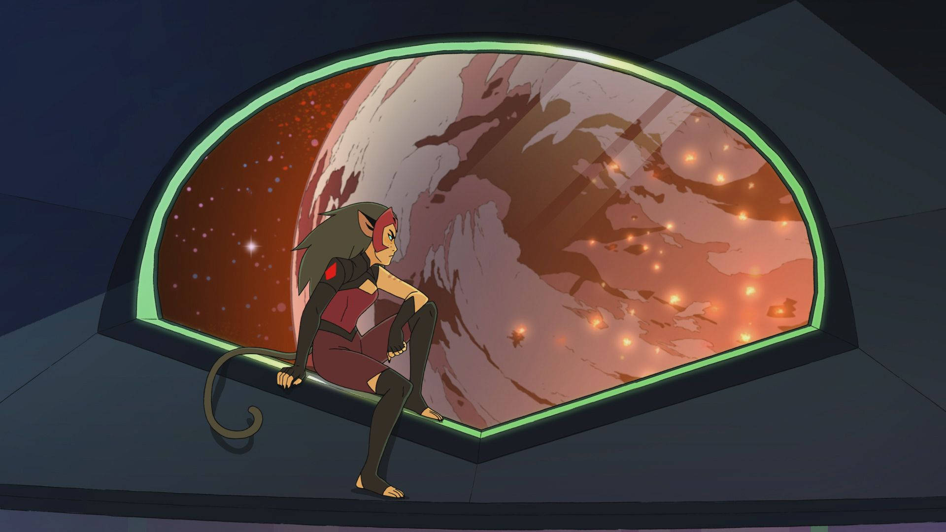 Catradora, anime character, spaceship, Full HD Desktop Wallpaper