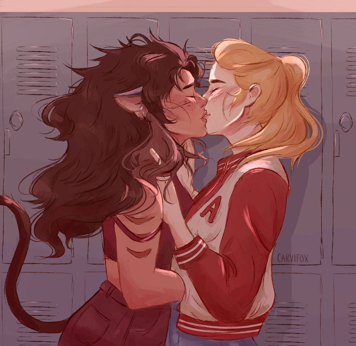 Catradora, anime girls, cat ears, SD Desktop Wallpaper