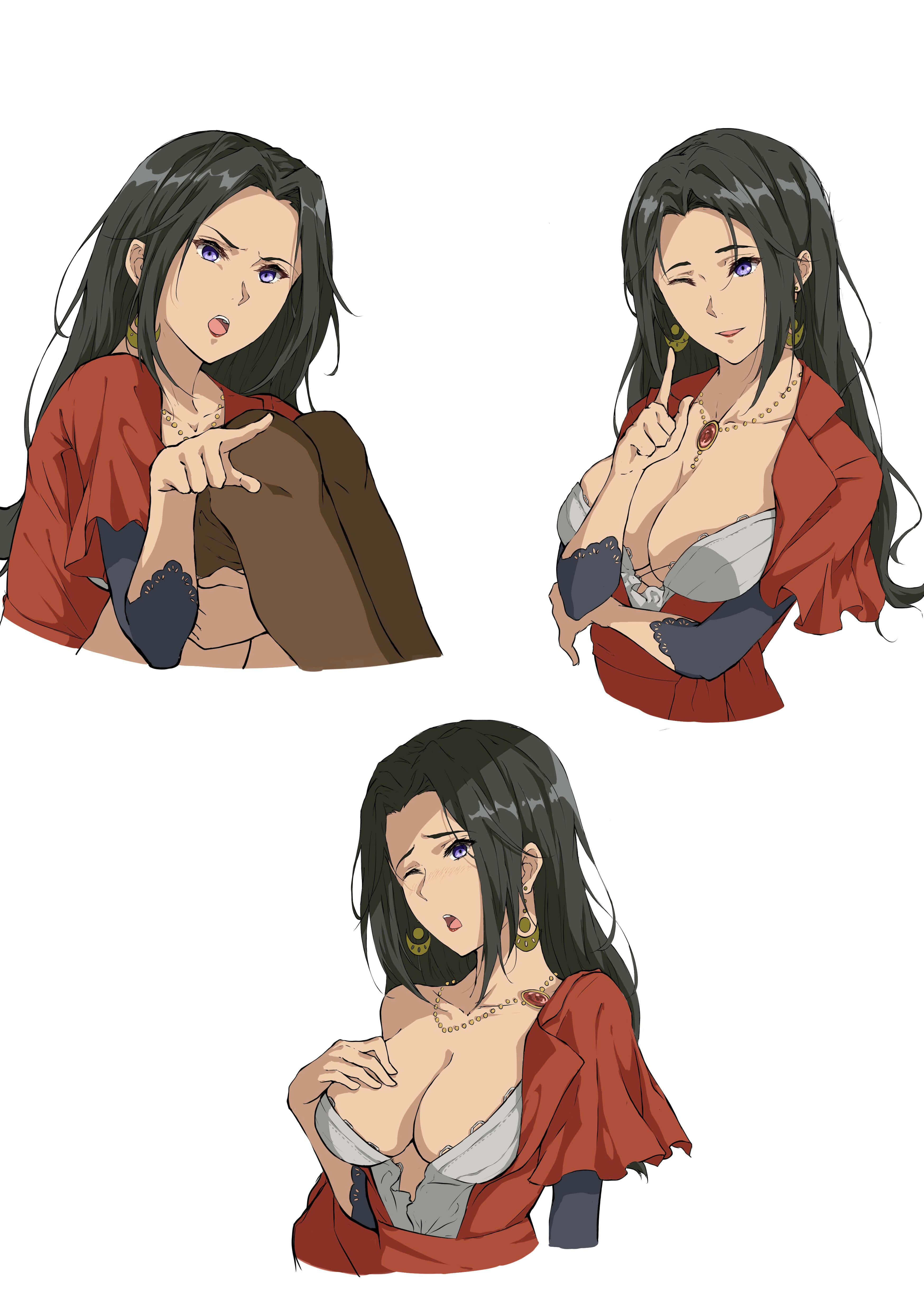 Cattleya Baudelaire, anime-style, long dark hair, 4K Phone Wallpaper