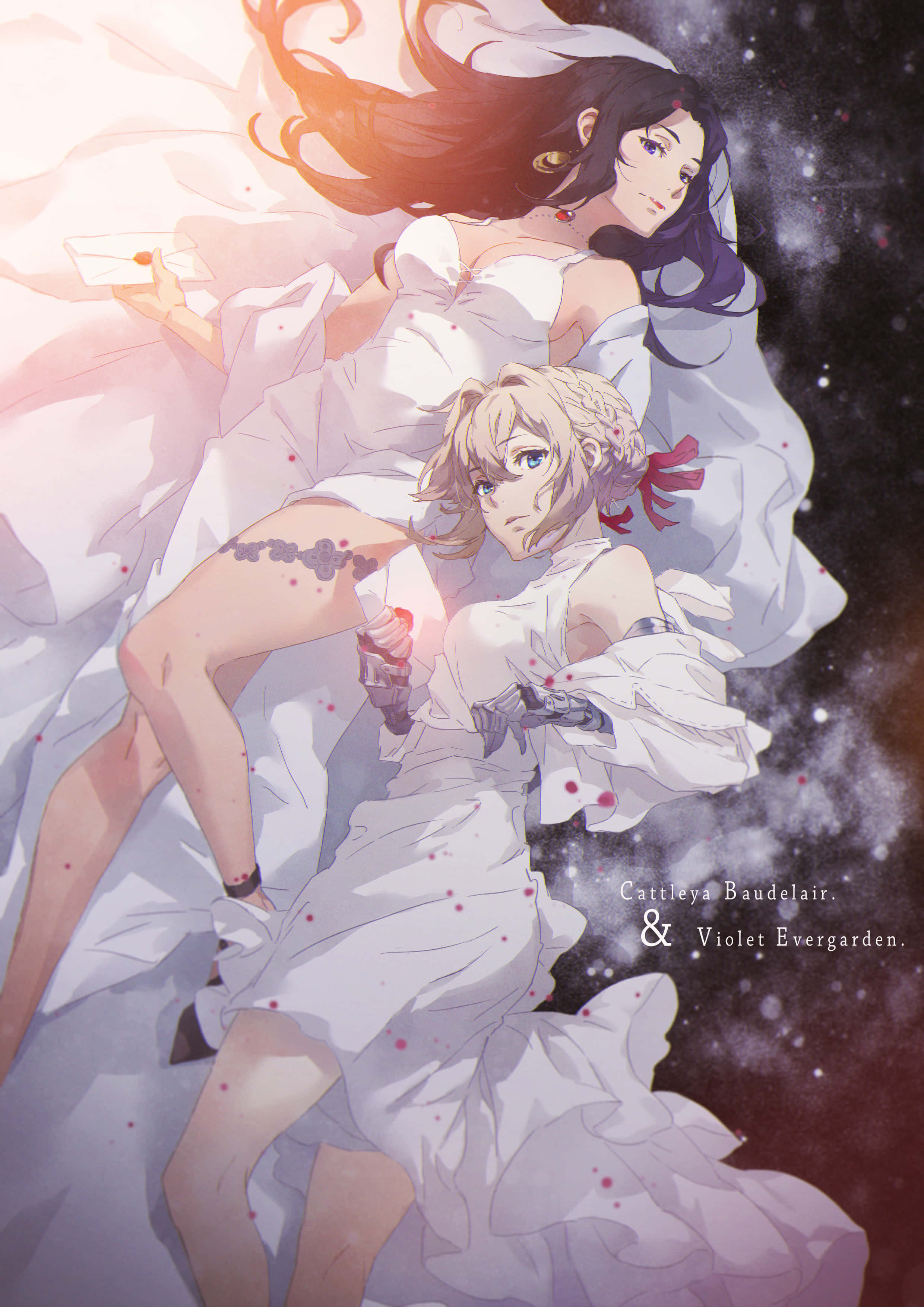 Cattleya Baudelaire, anime girls, white dresses, 2K Phone Wallpaper