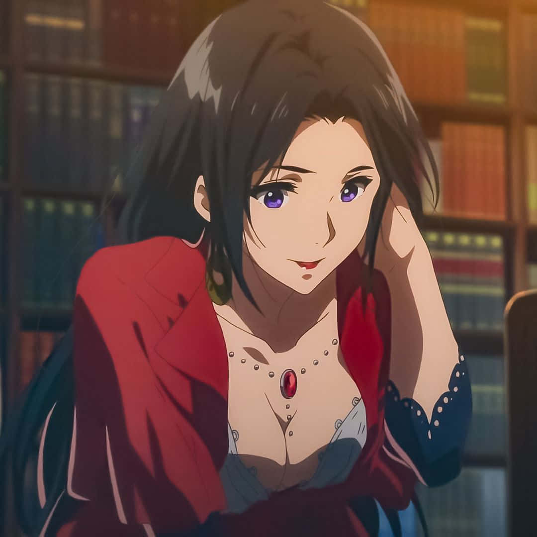 Cattleya Baudelaire, purple eyes, dark hair, SD Desktop Wallpaper