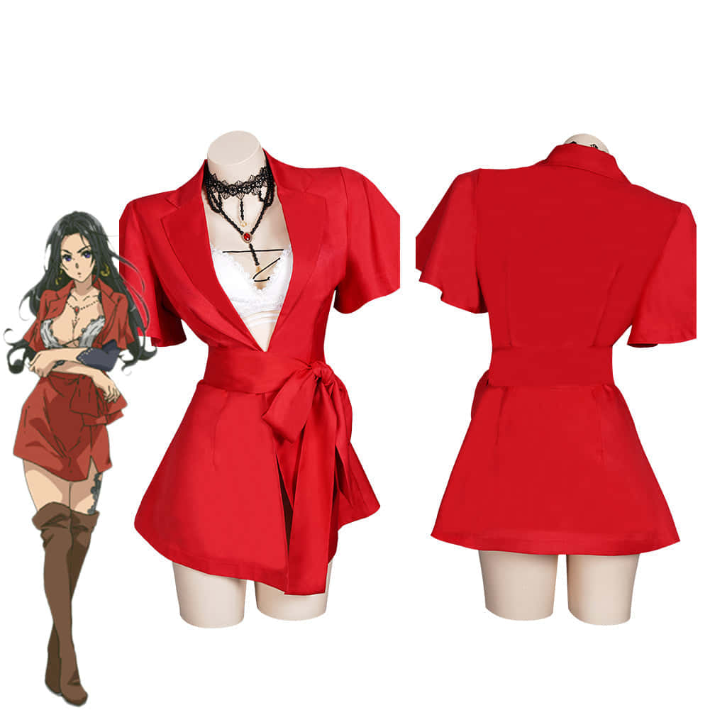 Cattleya Baudelaire, vibrant red, cosplay blazer dress, SD Desktop Wallpaper