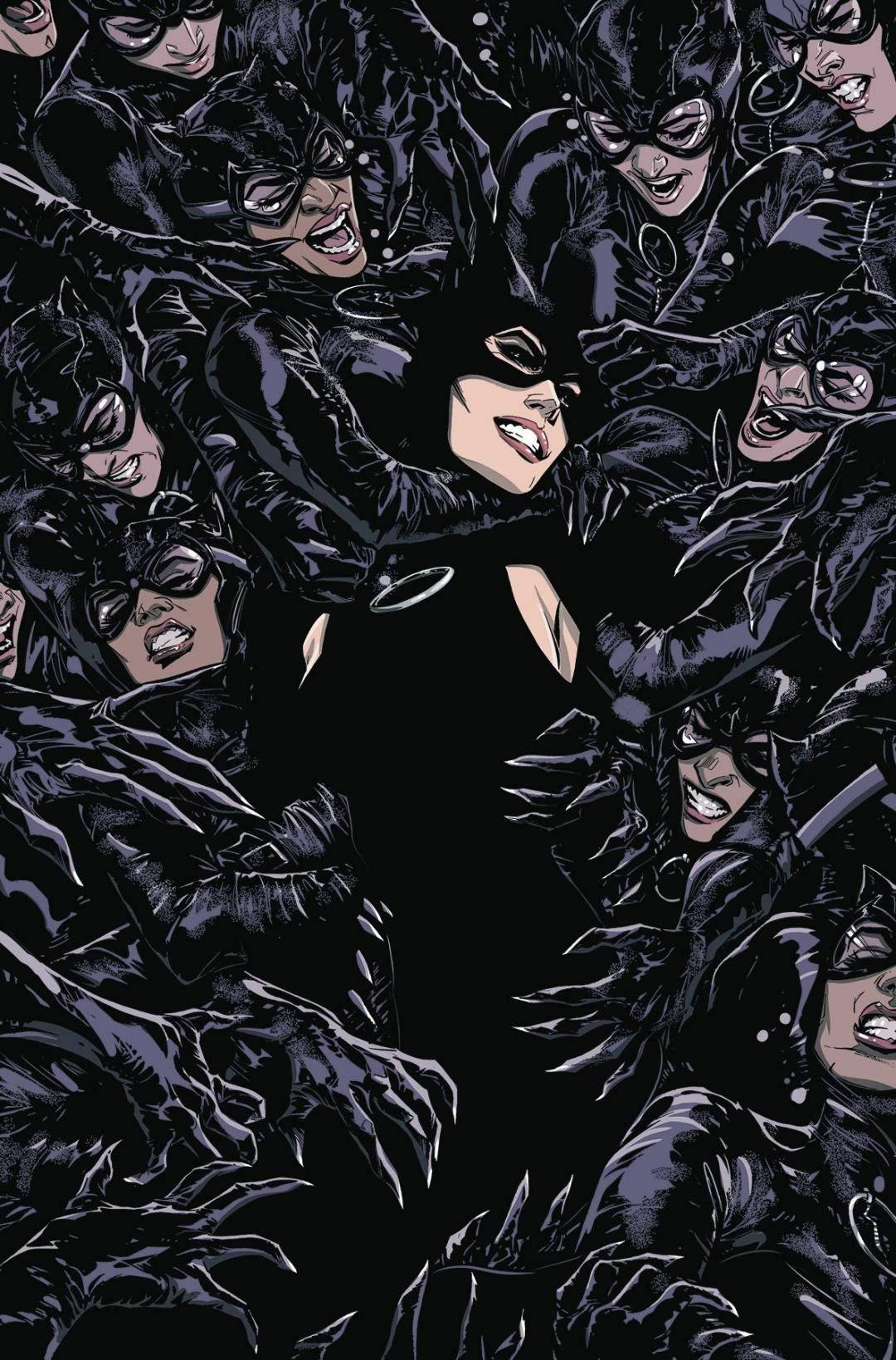 Catwoman, black leather costumes, comic book illustration, HD Phone Wallpaper