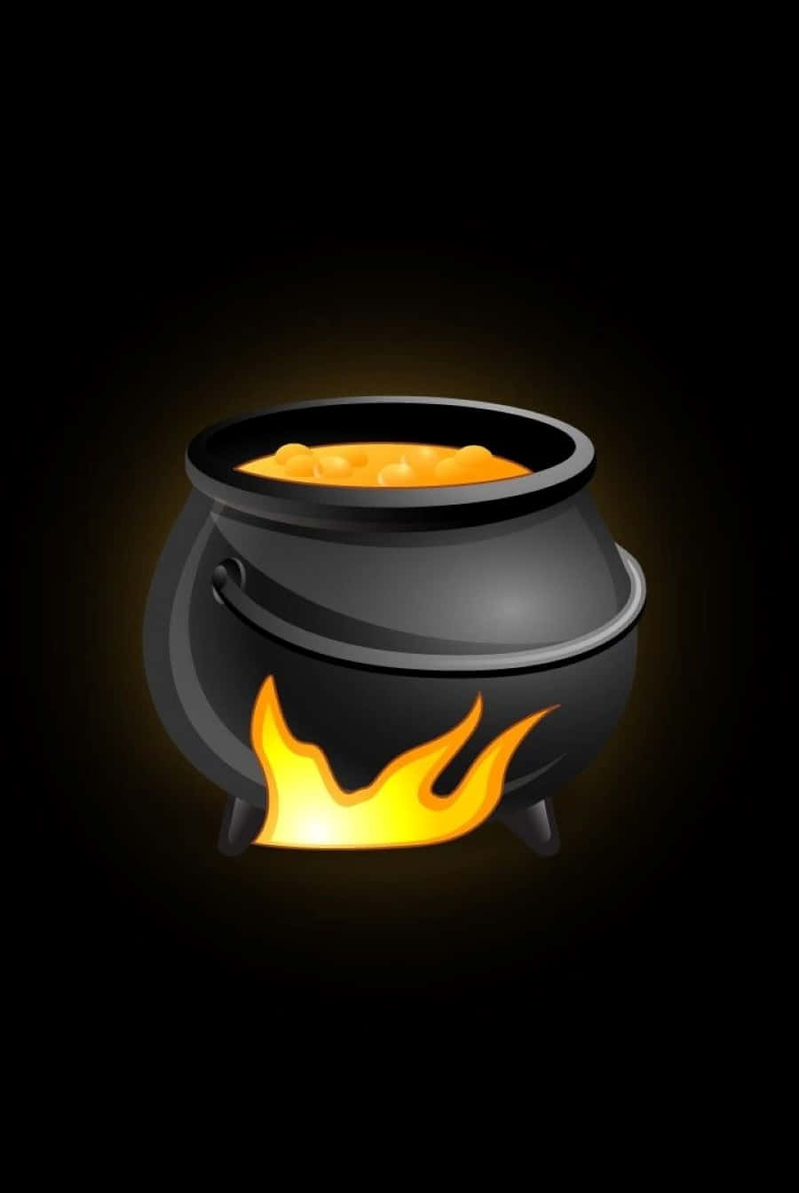Cauldron 900 x 1343, glowing black cauldron, bubbling orange potion, HD Phone Wallpaper