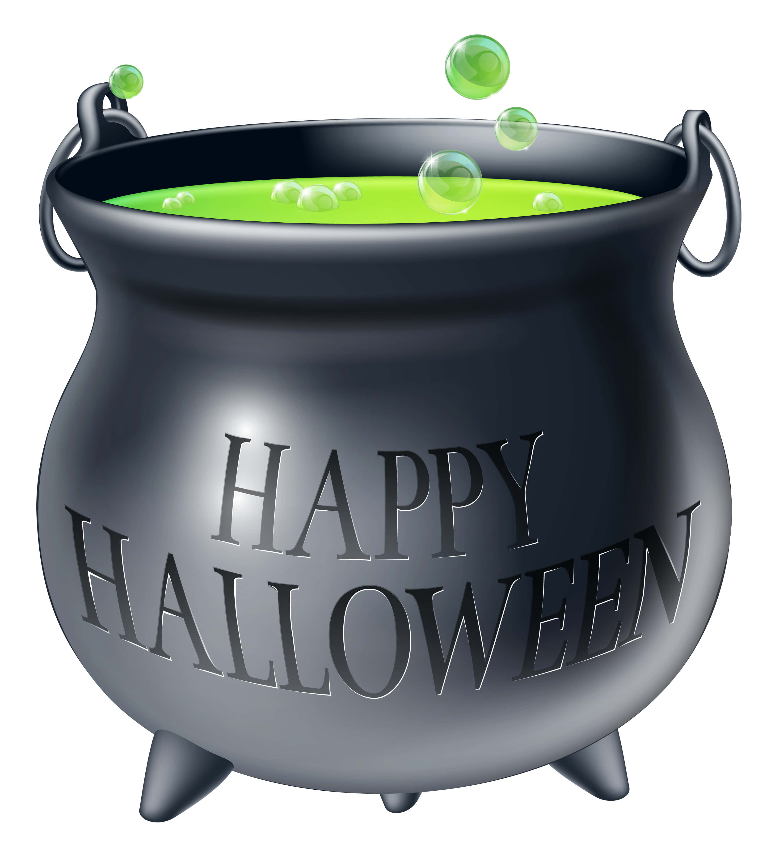 Cauldron, HAPPY HALLOWEEN, glossy black, 2K Phone Wallpaper