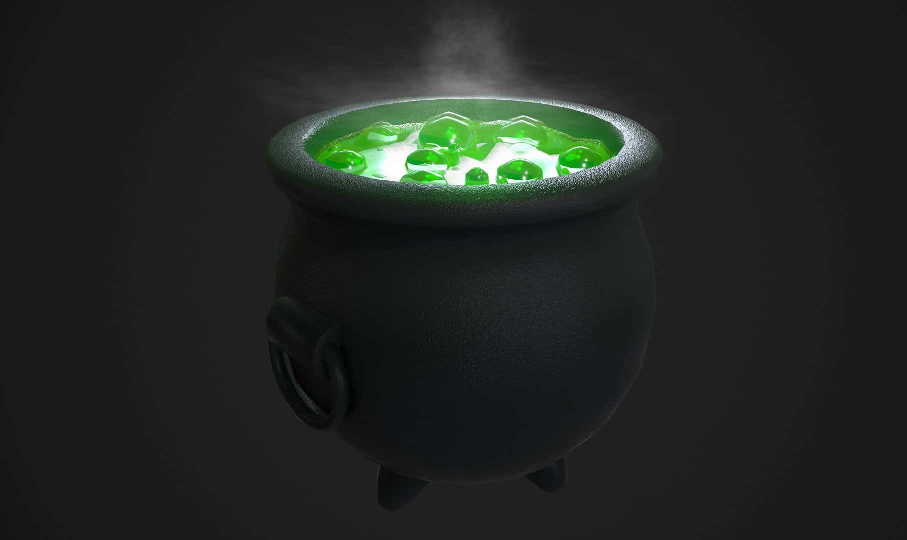 Cauldron, glowing green bubbling potion, dark cauldron, HD Desktop Wallpaper