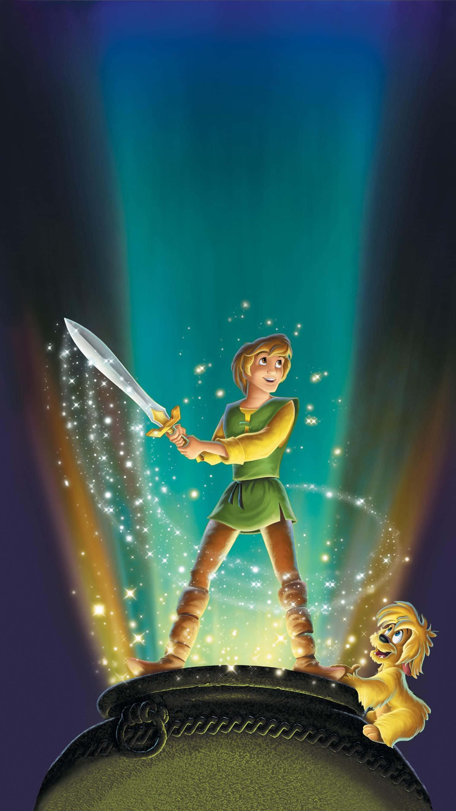 Cauldron, heroic animated knight, glowing cauldron, 2K Phone Wallpaper