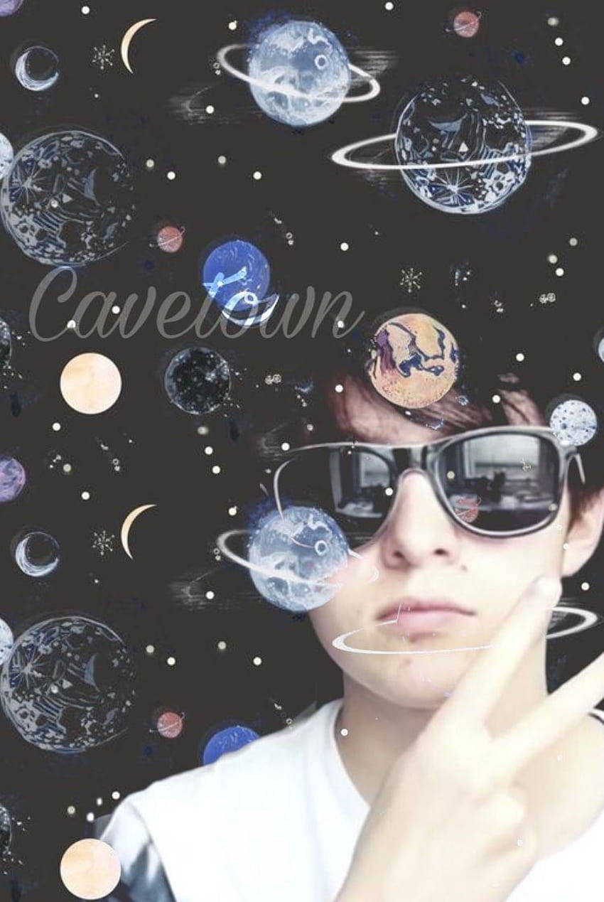 Cavetown, cosmic backdrop, planets, SD Phone Wallpaper
