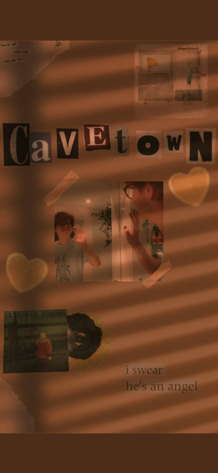 Cavetown, sunlight stripes, collage of photos and text pieces, HD Phone Wallpaper