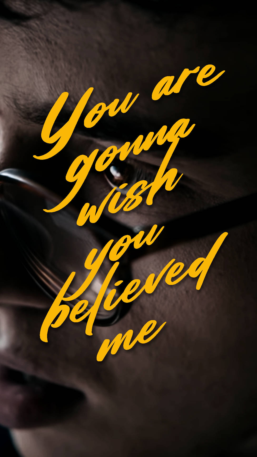Cavetown, yellow cursive text, You are gonna wish you believed me, Full HD Phone Wallpaper