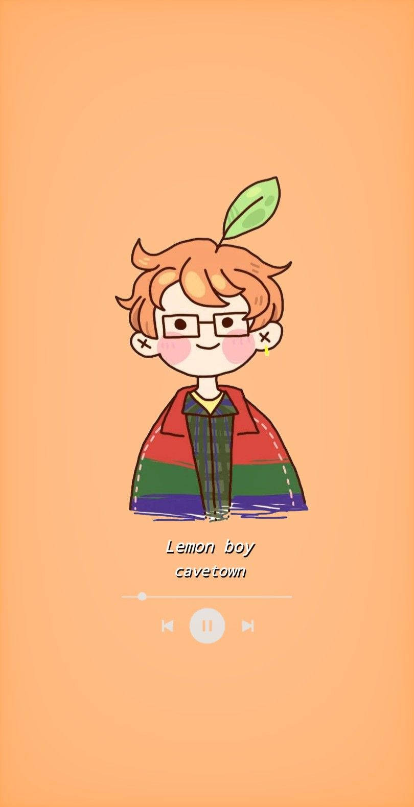Cavetown, orange hair, leaf on his head, HD Phone Wallpaper