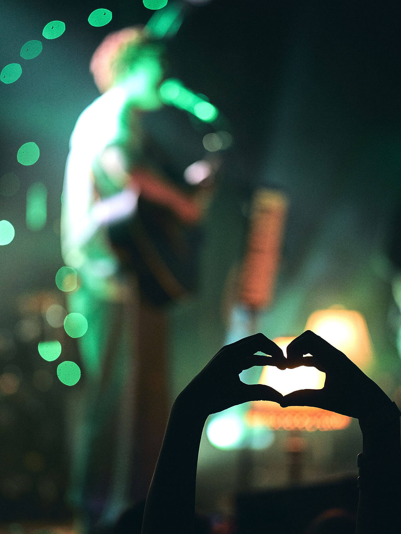 Cavetown, hands forming a heart, glowing stage, Full HD Phone Wallpaper