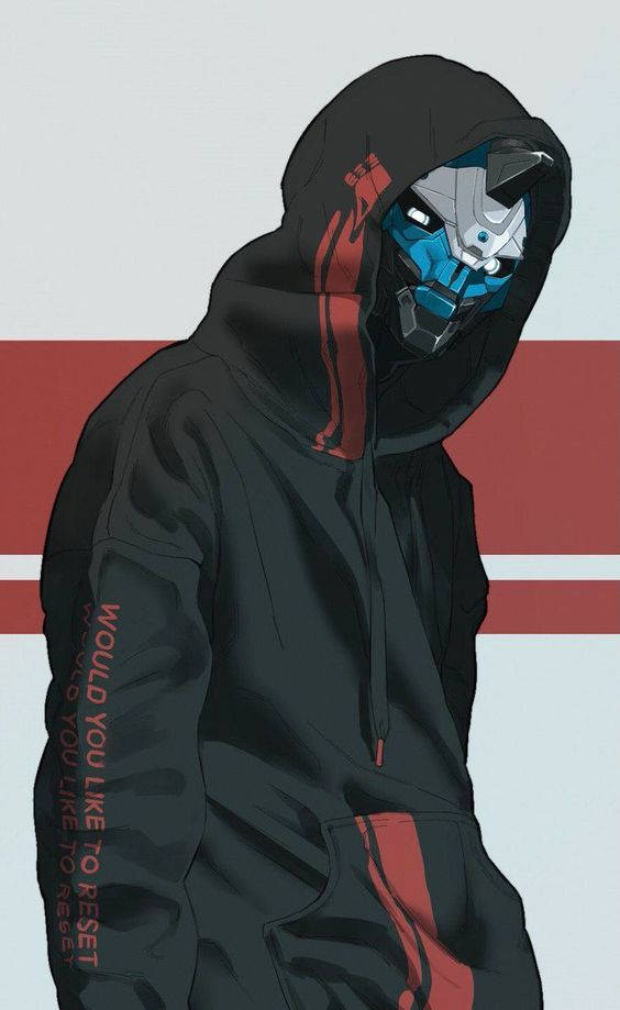 Cayde 6, black hoodie, red accents, SD Phone Wallpaper
