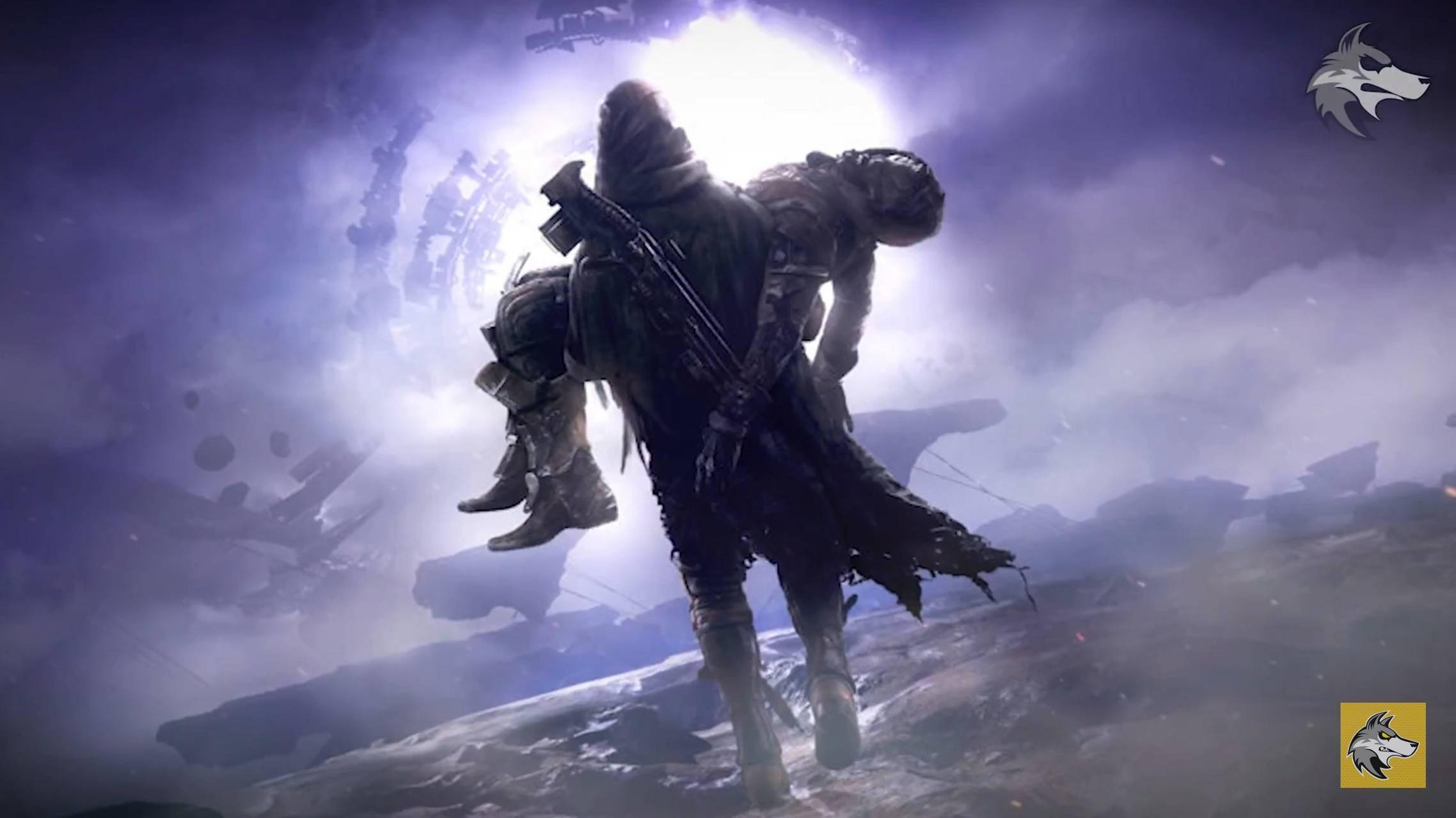 Cayde 6, stormy purple sky, glowing celestial body, Full HD Desktop Wallpaper