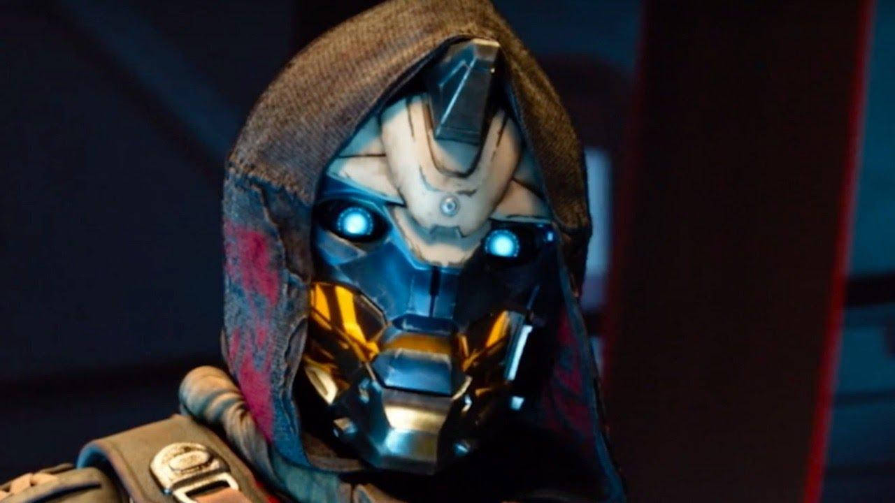 Cayde 6, glowing blue eyes, gold-plated faceplate, HD Desktop Wallpaper